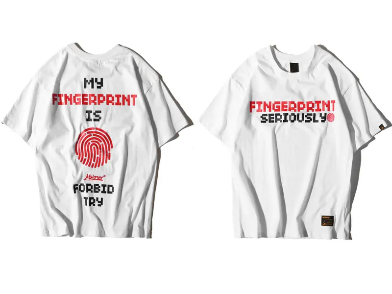Fingerprint Pixel Printed Tees Shirts 1