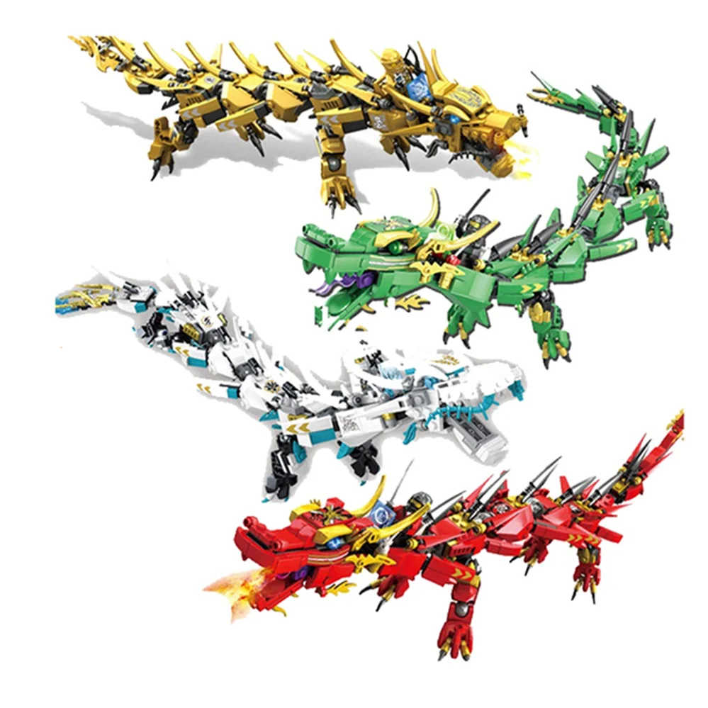 

2019 New Ninjago Movie Flying Mecha Dragon Transform DIY Building Block Sets Compatible with Legoing Ninjagoes