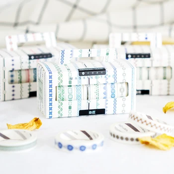 

10Pcs/Box 0.8cm*3m Japan washi tape DIY decorative scrapbook planner masking tape adhesive tape label sticker JD111