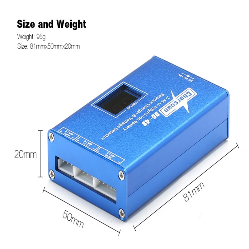 Charsoon DC-4S 2-4S Li-poly/Li-ion аккумулятор баланс зарядное устройство и детектор напряжения с адаптером питания