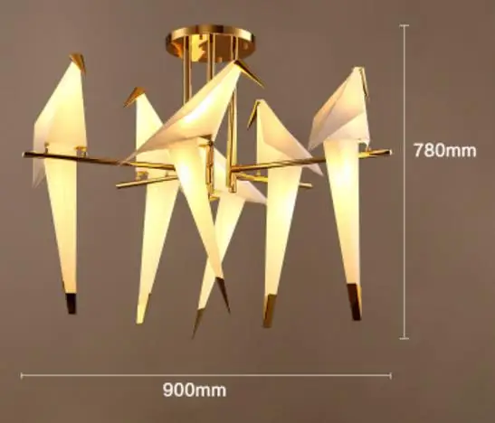 Современная металлическая люстра в скандинавском стиле для ресторана, гостиной, столовой, детской комнаты, светодиодный подвесной светильник в виде птицы - Цвет корпуса: chandelier 6H