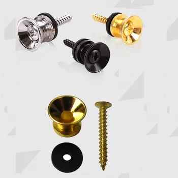 

NEW 2pcs Guitar Strap Locks Straplocks Pins Metal with Rubber Rings for Bass Guitar,gold/silver/black to choose