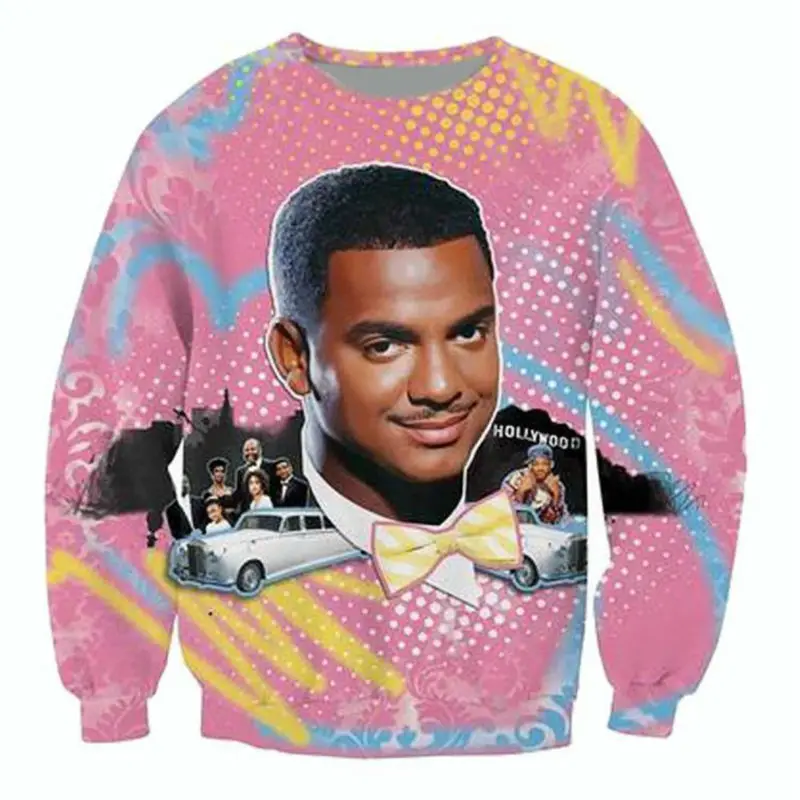 

New Fashion Men Hoodies Sweatshirts 3D Print Alfonso Ribeiro Fresh Prince of Bel Air Graphic Tops Unisex Long Sleeve Streetwears
