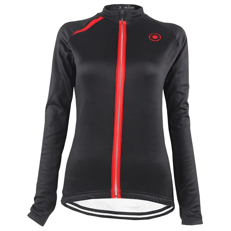 HIRBGOD, черные классические женские майки с длинным рукавом для велоспорта, зимняя ветрозащитная Теплая Флисовая Куртка для велоспорта MTB Dh, NR215