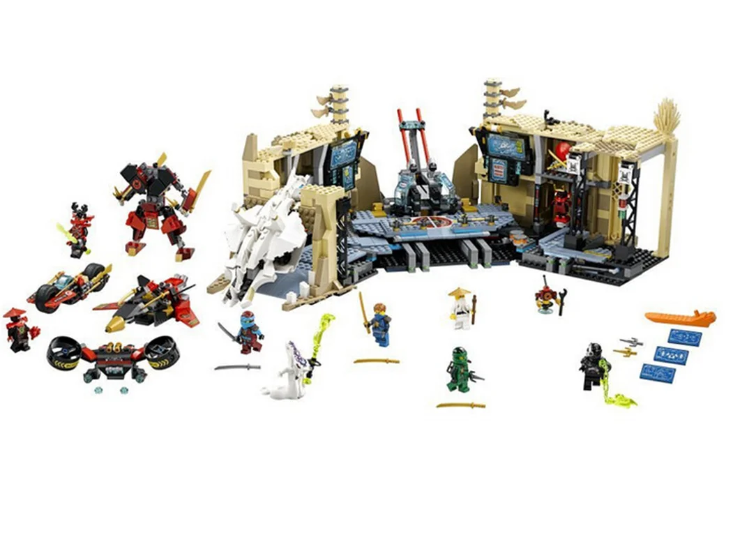 

1351pcs Ninja Samurai X Cave Chaos Mech Robot Base Armor 10530 Model Building Blocks Assemble Toys Bricks Compatible legoings