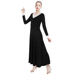 2019 Elegante Mujer Adulto Litúrgico Alabanza Vestido de Manga Larga Maxi Tango Vals Danza Desgaste Traje de Salón de Baile Vestido de Ballet 2019 Elegante Mujer Adulto Litúrgico Alabanza Vestido de Manga Larga Maxi Tango Vals Danza Desgaste Traje de Salón de Baile Vestido de Ballet