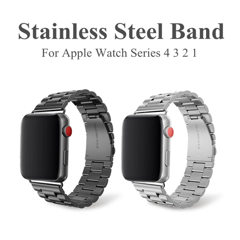 

Luxury Stainless Steel Strap for Apple Watch Band 42mm/38mm/44mm/40 Correa Link Bracelet Watchband for IWatch 4/3/2/1 Metal Belt