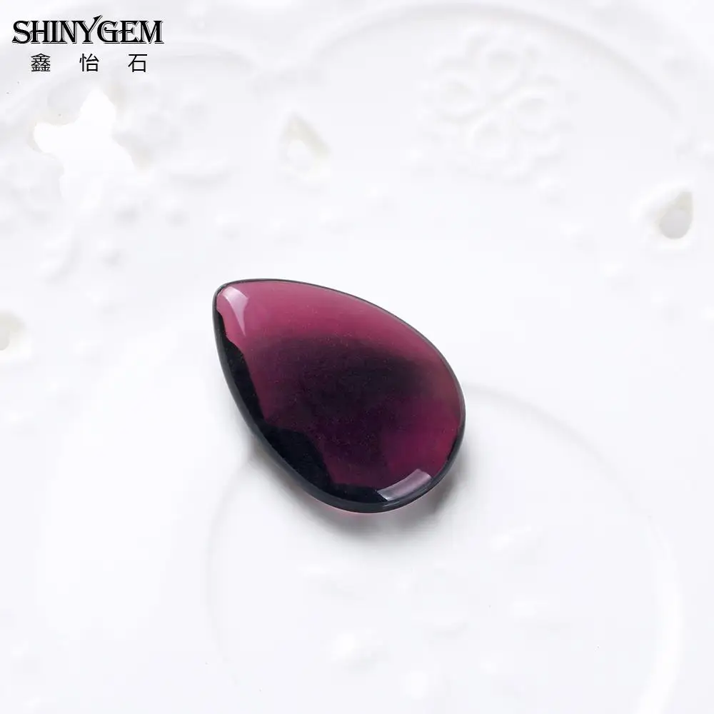ShinyGem 21*29 мм капли воды стекло кольцо Кабошон граненый непросверленный бордовый