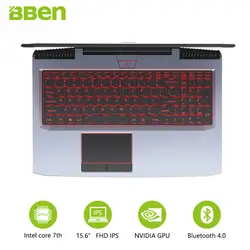 BBEN G16 Игровые ноутбуки 15,6 "ips предустановки Win10 Tablet GTX1060 Intel Core i7 7700HQ 8 г/16 г /32 г Оперативная память 256 г/512 г SSD, 1 ТБ/2 ТБ HDD