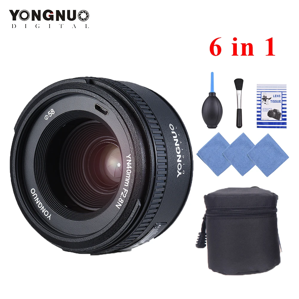 Объектив YONGNUO YN40mm F2.8N 1:2. 8 стандартный фиксированный объектив AF MF с автофокусом для Nikon D500 D7100 D7000 D7500 D610 D800 D810