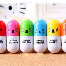 6 ручек/набор телескопическая мило улыбается Уход за кожей лица шариковая ручка, Витамин капсулы-как, yzb00006kt