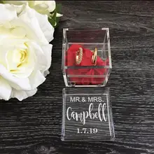 Обручальное кольцо Коробка для помолвки Gif акриловый держатель для обручального кольца коробка на заказ акриловая коробка Оригинальное кольцо подушку носителя