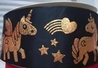 03 free75mm(3 дюйма) Единорог голографическая grosgrain лента с заказом принять, 100 ярдов - Цвет: 03