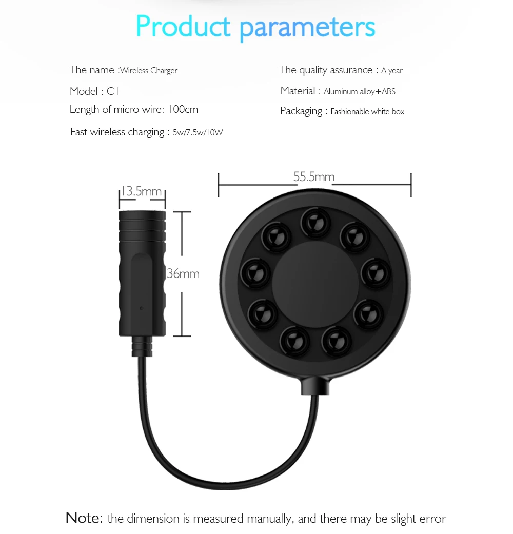 Ascromy Suction Cup Fast QI Wireless Charger Pad Stand For Samsung S9 S8 Note 9 iPhone XS Max X XR 8 Plus Car Induction Charging (2)