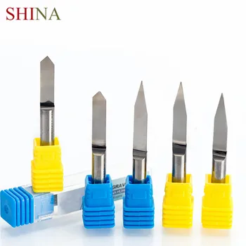 

SHINA 1pc 6mm Flat Bottom Engraving Bits 45-50mm Lengthened CNC Router Tools V Carbide Carving Cutters Degree 20 25 30 60 90