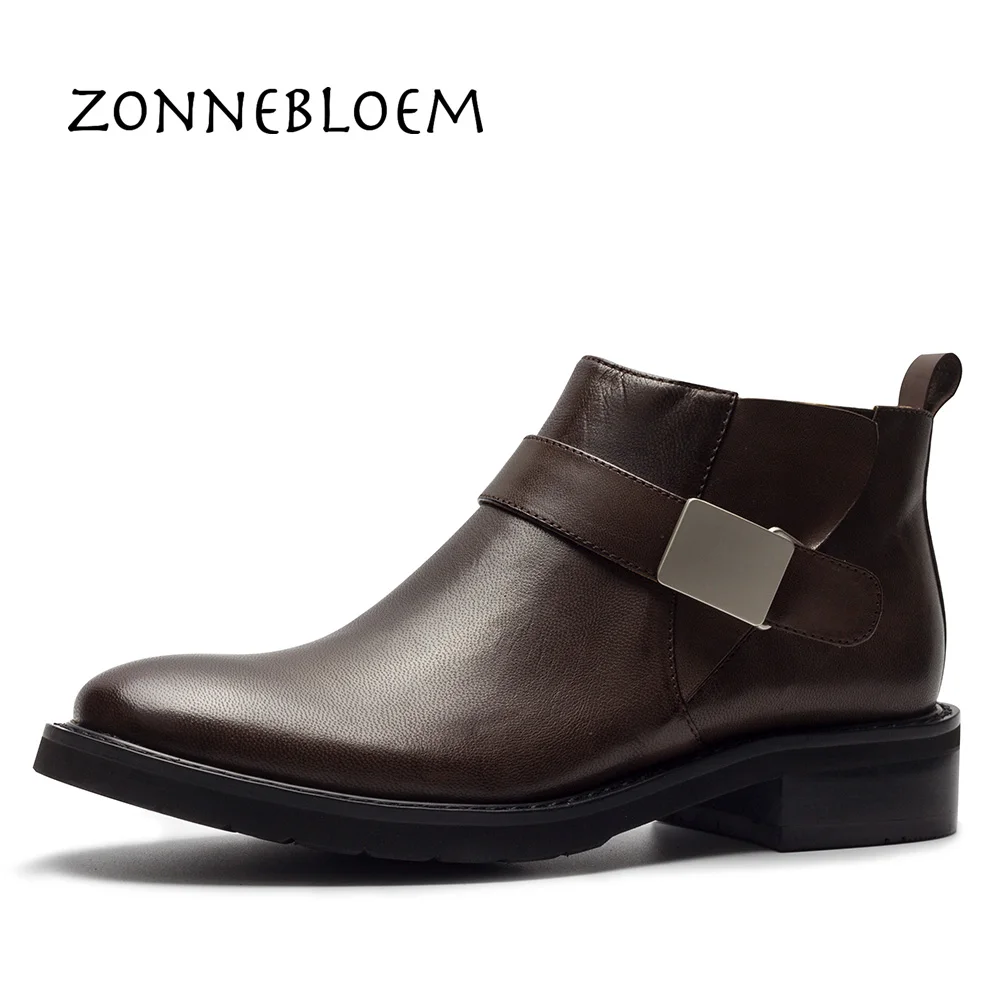 

2018 spring Women Genuine Leather shoe Ankle Boots Fashion Chelsea Low Heels Ladies Booties