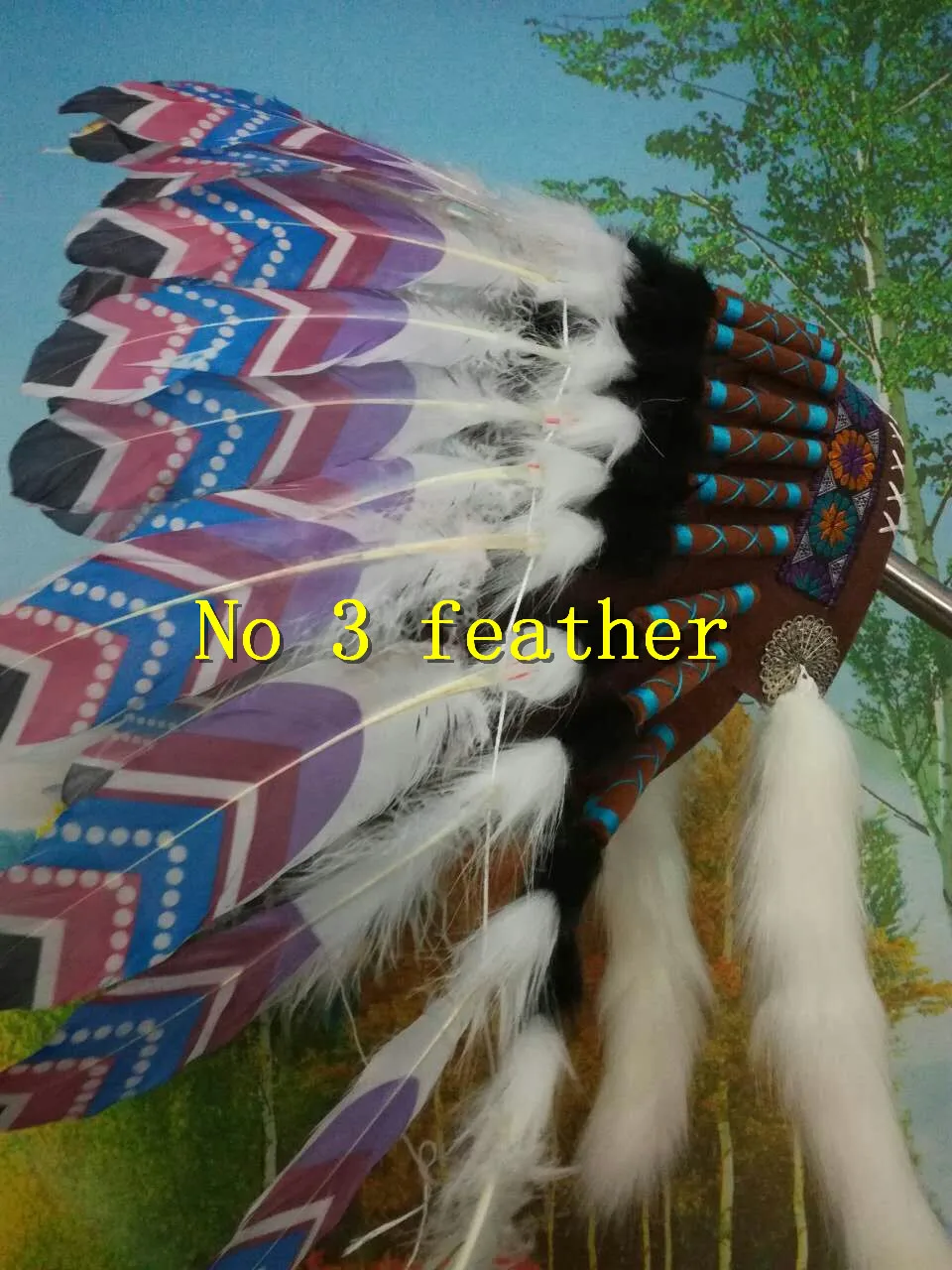 

Chief Indian feather Headdress American War Bonnet costume hand made dance wear supply