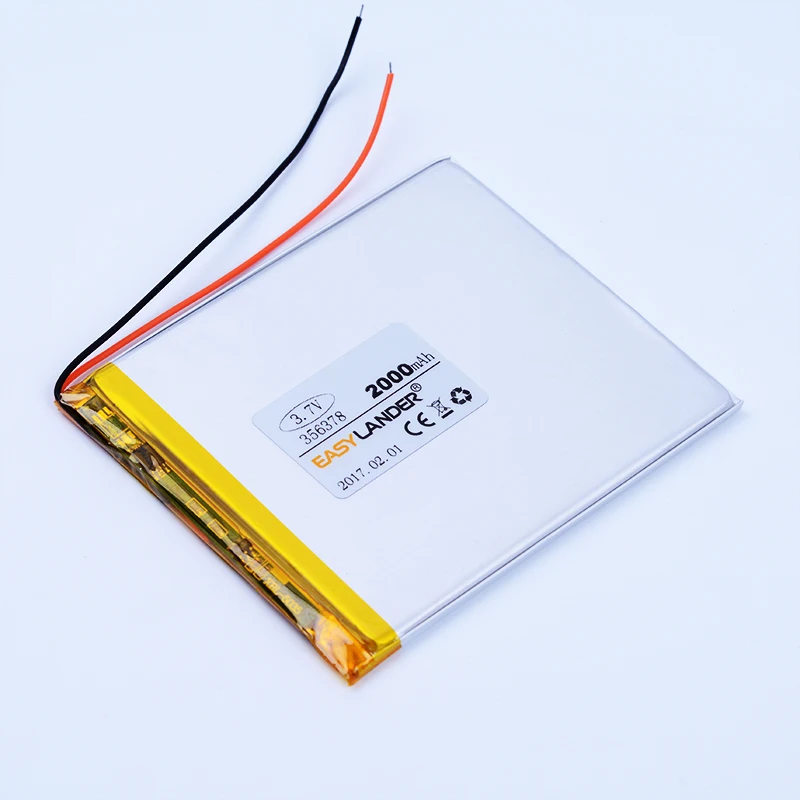 

356378 3.7V 2000mAh Li-Polymer Li-ion Lithium Battery For Tablet PC PDA DVD E-book Power bank Toys 356578 ebook inves wibook 660