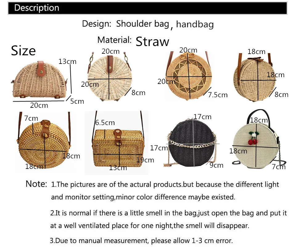 Модные сумки из ротанга, сумки для женщин, богемные дорожные сумки, летняя пляжная соломенная сумка через плечо, круглая Сумка Bolsa