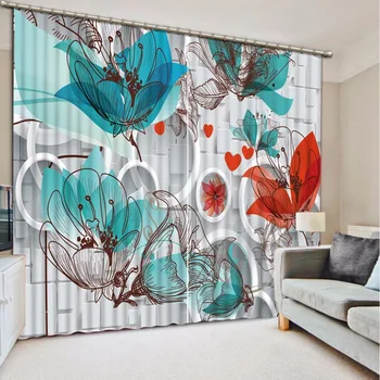 

Custom Home Decor 3D Curtains Flowers The Bedroom Curtains For Window Luxury Drapes Photo 3D Girls Room Curtain