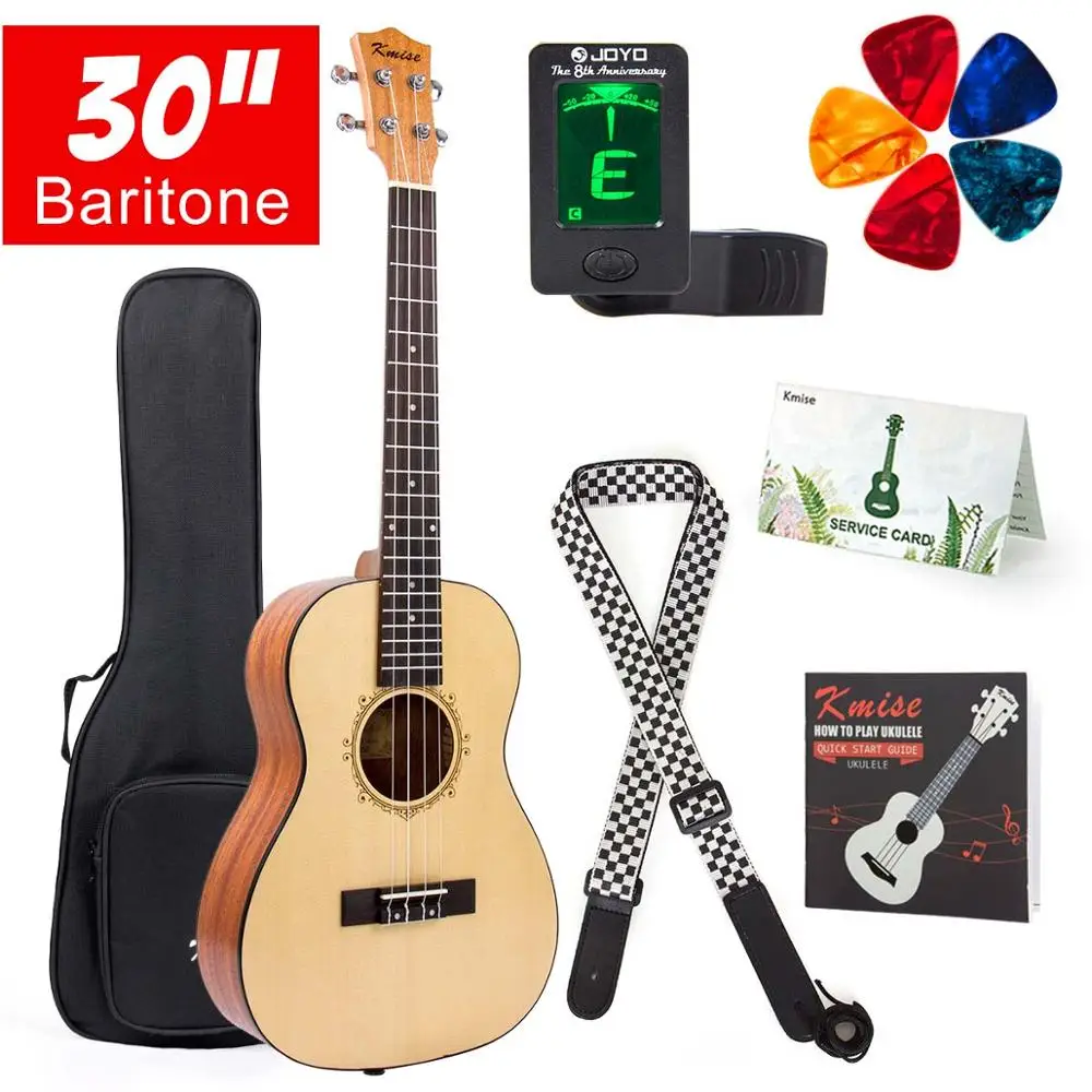 Kmise Baritone Гавайская гитара 30 дюймов из красного дерева Ukelele Uke 4 струны Гавайская гитара - Цвет: MI2306