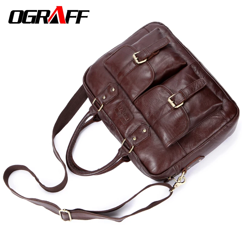 OGRAFF Men Bags Handbag Genuine Leather Briefcases Shoulder Bags Laptop Tote bag men Crossbody Messenger Bags Handbags designer OGRAFF Men Bags Handbag Genuine Leather Briefcases Shoulder Bags Laptop Tote bag men Crossbody Messenger Bags Handbags designer
