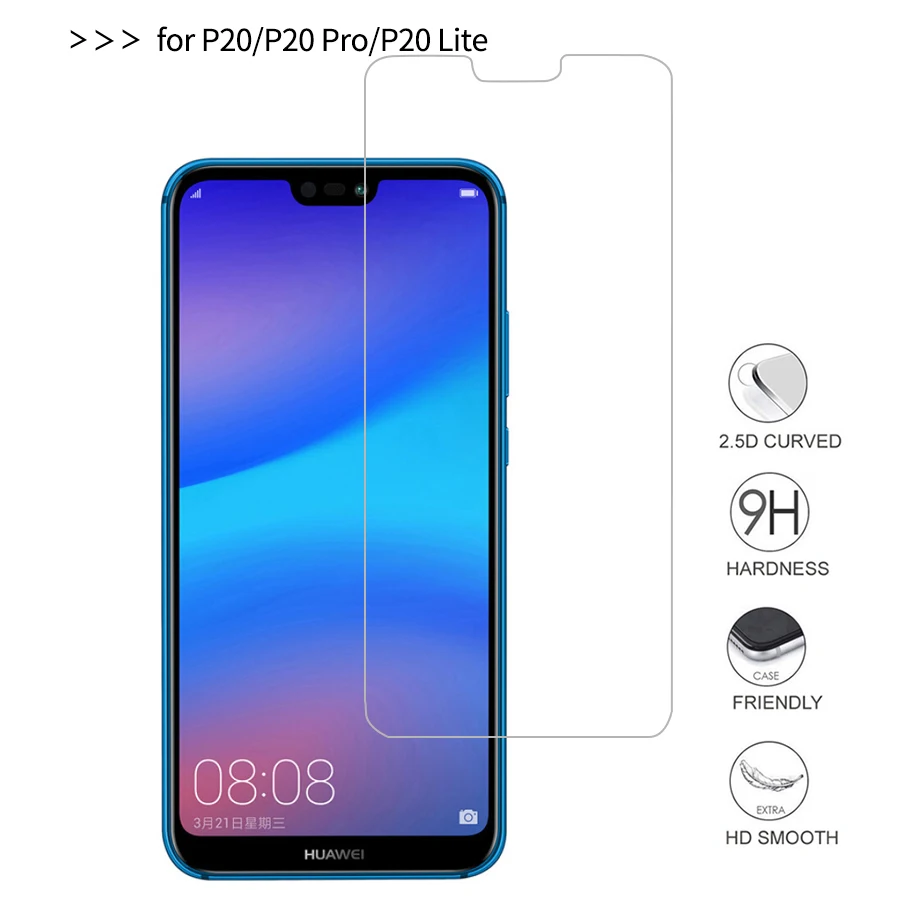 0.26mm 9H Hardness Protector GlassFor Huawei P20 Lite Tempered Glass Huawei P20 Pro Tempered Glass High Quality Safety