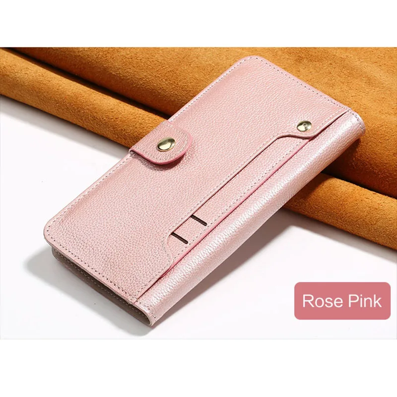 Чехол-книжка из натуральной кожи для Xiaomi Redmi Note 3 с текстурой личи, вращающимся внешним слотом для карт с магнитной застежкой, стильный чехол-кошелек - Цвет: 04-Rose pink