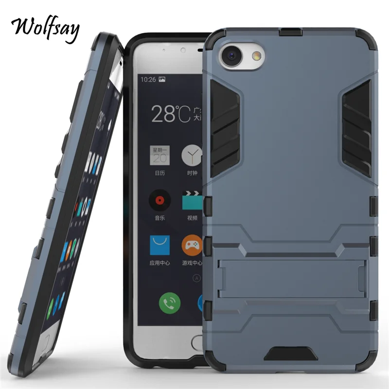 

For Meizu Meilan U10 5.0 inch Case Slim Robot Armor Kickstand Shockproof Rubber Hard Back Case For Meilan U10 Phone Cover