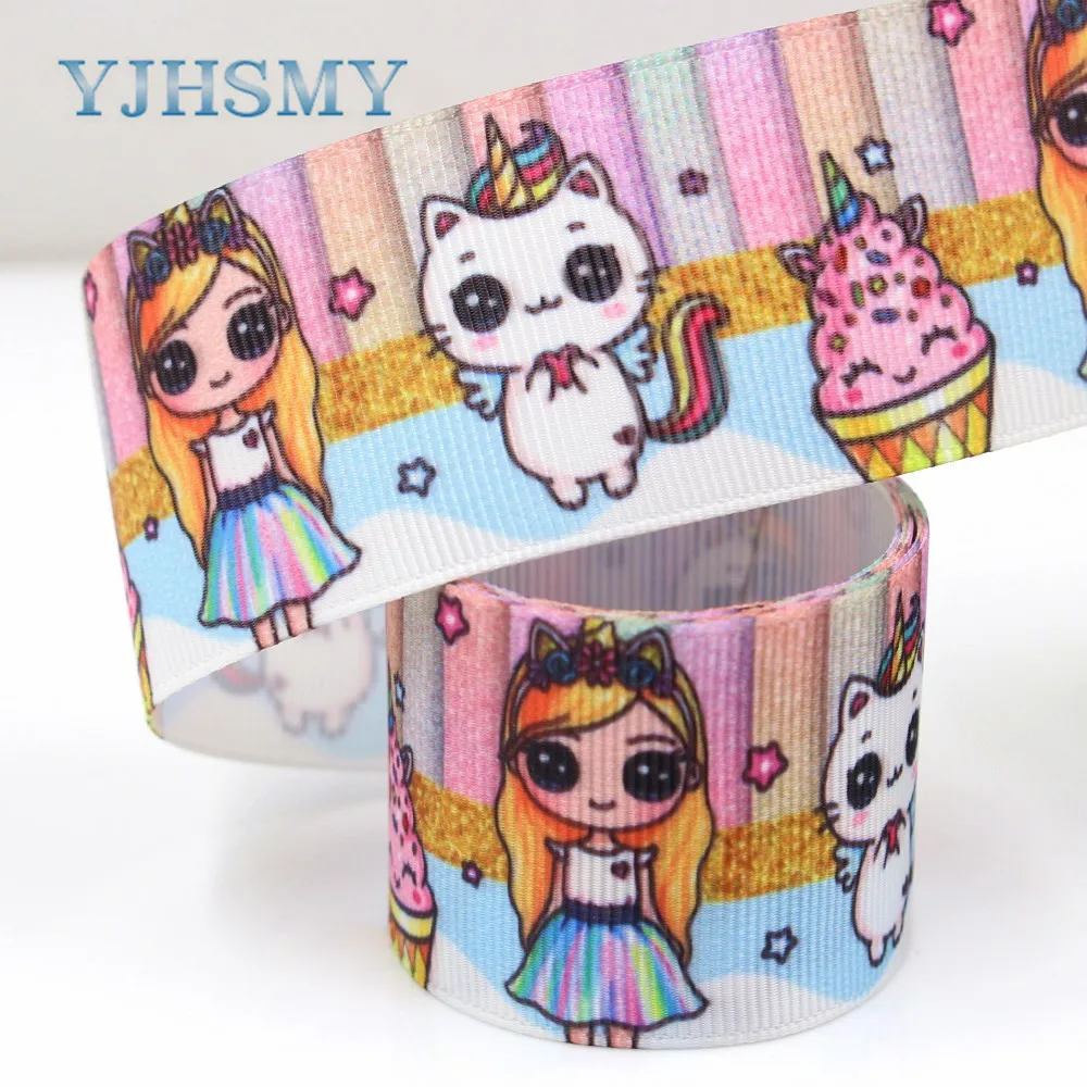 YJHSMY G-18925-1149 10 ярдов 38 мм мультфильм большие глаза ленточки для девочек