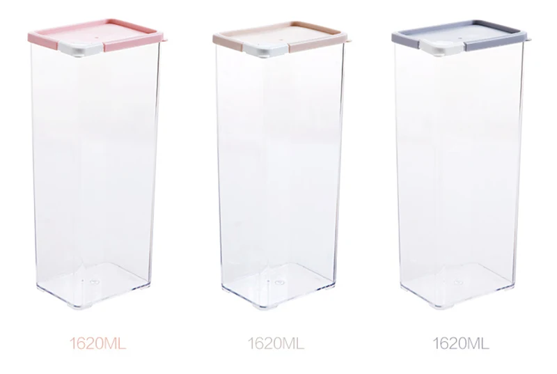 LIYIMENG 1620ML Kitchen Storage Box Transparent Sealed Box Moistureproof Sealing Food Preservation Plastic Fresh Pot Container B8