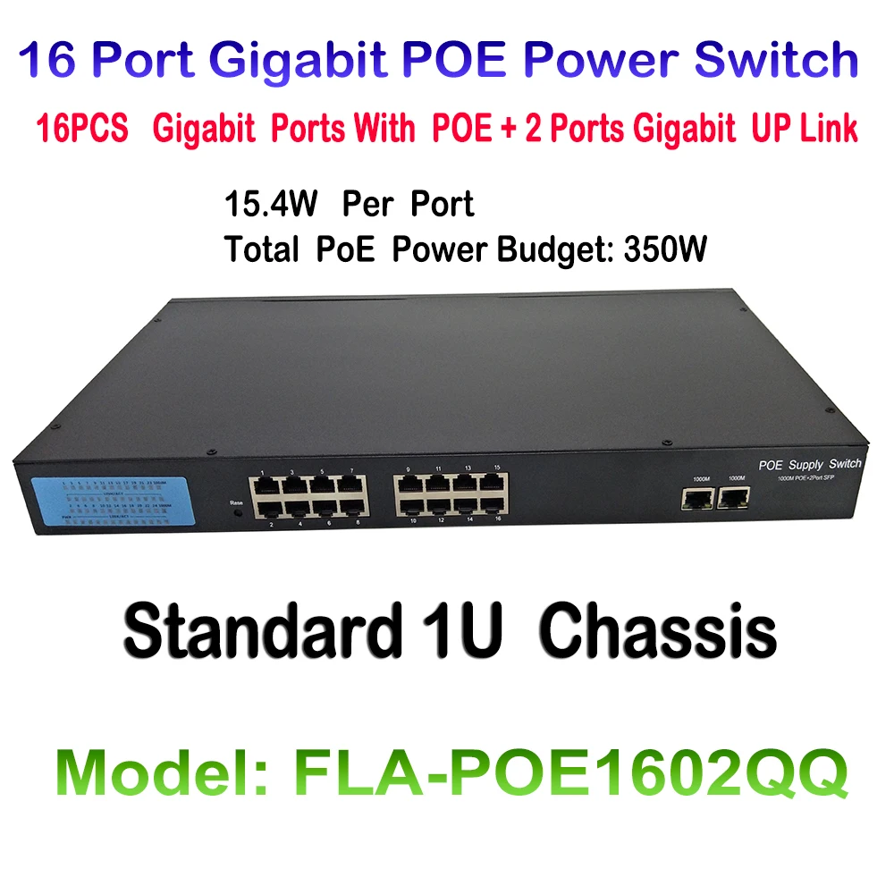 16 порт 10/100/1000 м коммутатора Fast Ethernet коммутатор PoE IEEE 802.3af плюс 2ch 1000 м до ссылка 16CH PoE коммутатор для PoE ip-камера ONVIF