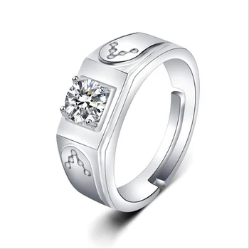 

KOFSAC Luxury Crystal CZ Ring New Fashion Sterling Silver 925 Rings For Men Women Party Fine Jewelry Valentine's Day Gifts MJ019