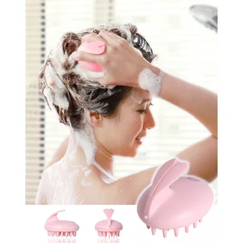 

Masaj Electric Cute Rabbit Head Massager Magic Shampoo Massage Comb Bath Cleaner Brush Scalp Massager Head Hair Care