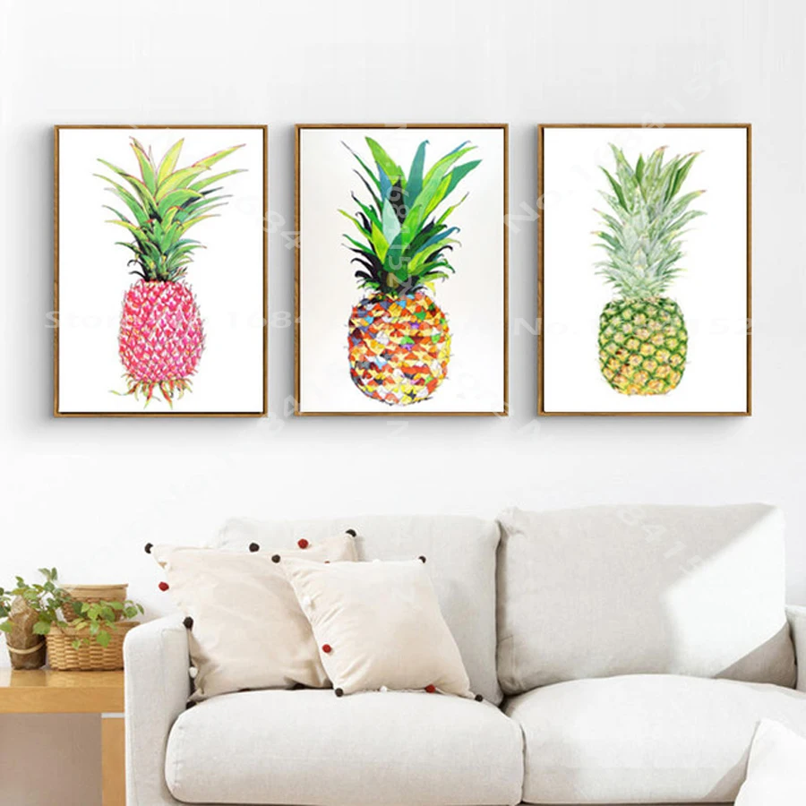 

3pcs/set DIY 5D Diamond Painting Coloured pineapple Diamond embroidery Cross Stitch Needlework mosaic pattern Home Decorative A1