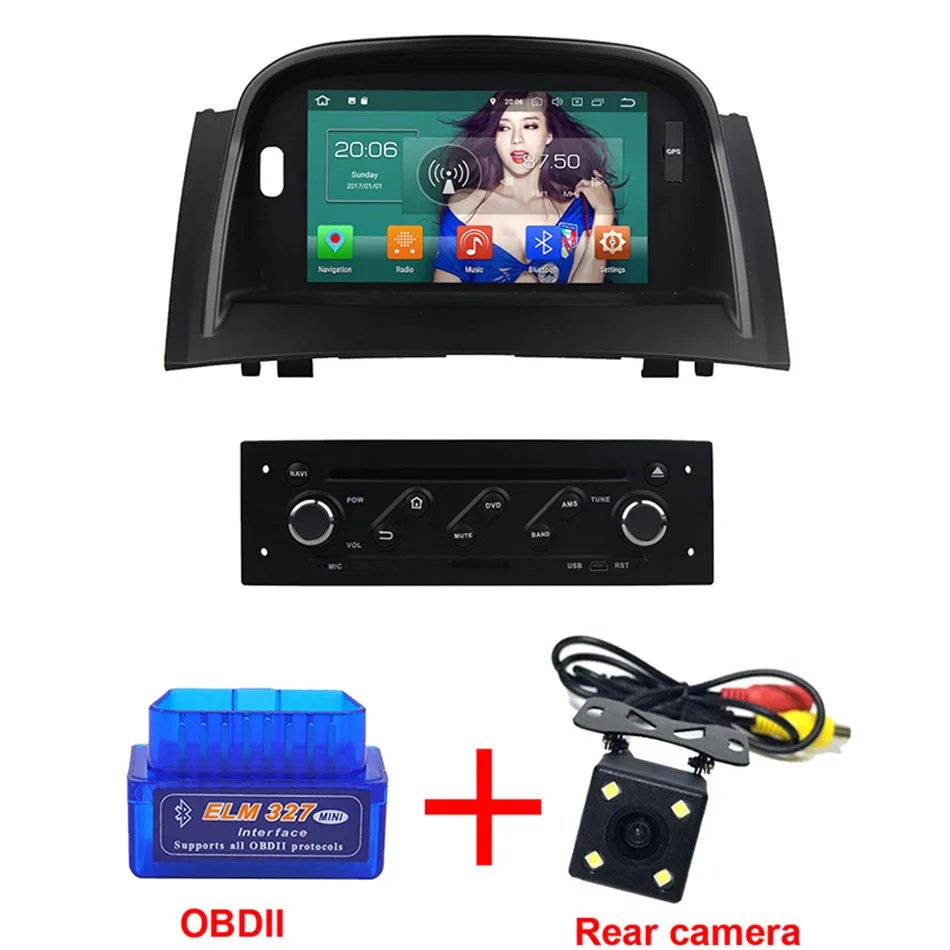 Radio x OBD x Camera KLYDE " 4G Восьмиядерный Android 8,0 4 Гб ОЗУ 32 Гб ПЗУ автомобильный DVD мультимедийный плеер для Renault Megane II 2004 2005 2006 2007 2008 2009 - Цвет: Radio x OBD x Camera