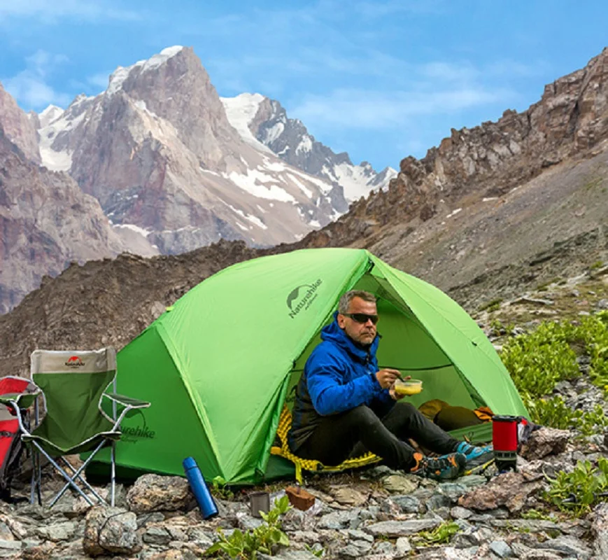 Naturehike 2 Мужской палаточный Кемпинг Сверхлегкий Водонепроницаемый 2 человек открытый лучший походный тент 20D нейлон силикон 4000 мм