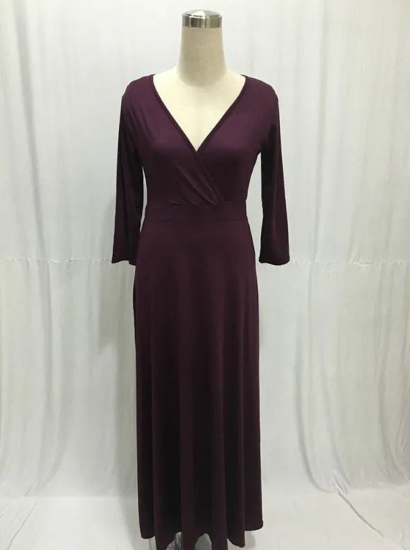 Макси длина до пола размера плюс женская одежда Туника офисные Сексуальные Вечерние черные длинные платья большого размера женские платья - Цвет: purple