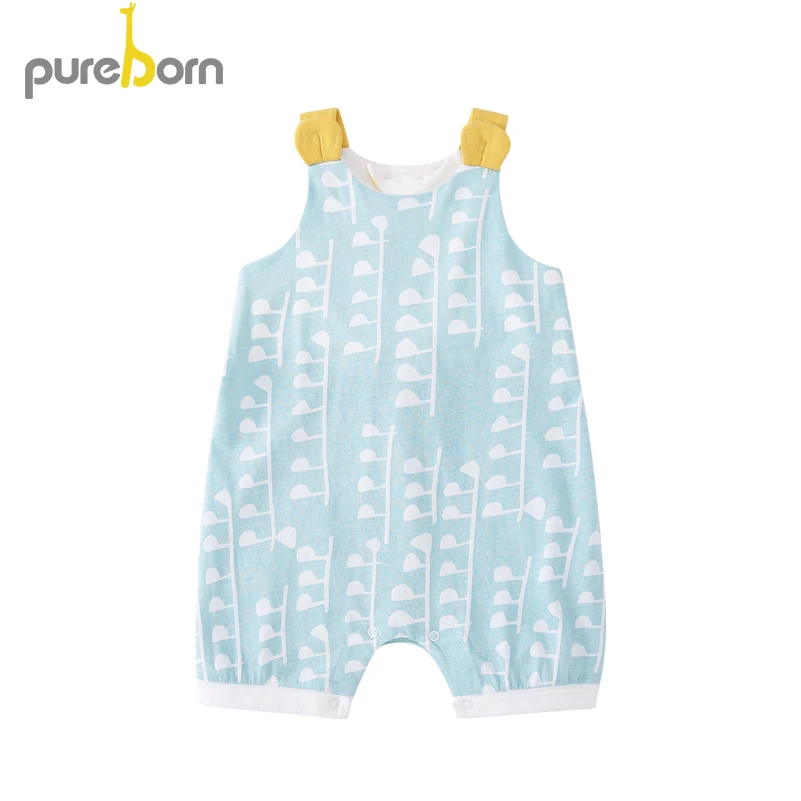 

Pureborn Sleeveless Summer Clothes Toddler Romper Unisex Baby Onesies Cotton Newborn Boys Girls Jumpsuits Kids Clothes