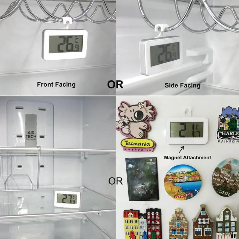 Цифровой экран LCD прецизионный холодильник термометр холодильник морозильник с регулируемым магнитный штатив водонепроницаемый цифровой термометр