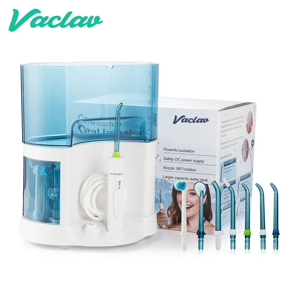 

Vaclav Countertop Oral Irrigation Water Flosser Irrigator Dental Floss Water Floss Pick Dental Water Jet Floss Oral Care Cleaner