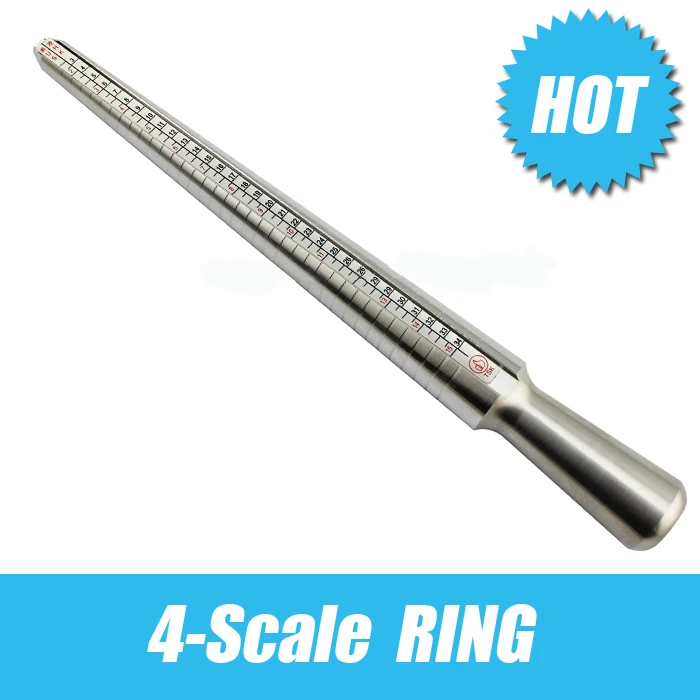 

Metal Ring Sizer Stick,4 Scale Measuring Stick EUR/US/JAPAN/ HK &TSK Ring Gauge Metal Finger Sizer Tool Measure goldsmith