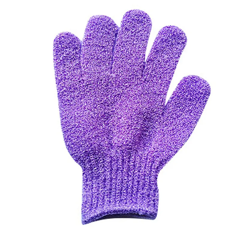 New 1Pair Shower Gloves Exfoliating Wash Skin Spa Bath Gloves Foam Bath Skid Body Massage Body Scrubber Glove 5 Color #4d04 (2)