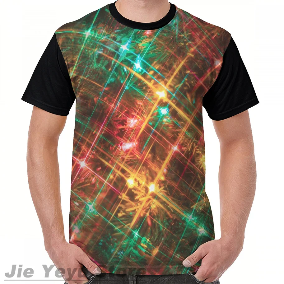

christmas tree lights T Shirt men Summer Casual women T-shirts funny print O-neck Short Sleeve tshirts