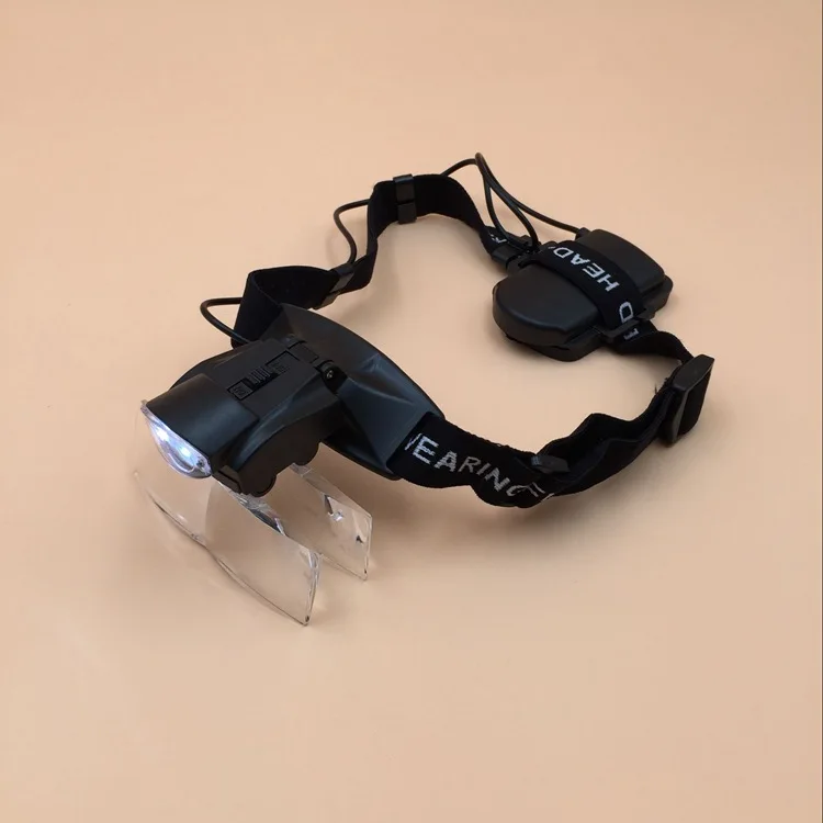 

1.0x~6.0x Multi Power Loupes LED Lights Illuminant Magnifier Head Magnifying Glass With 5 Lens Plates