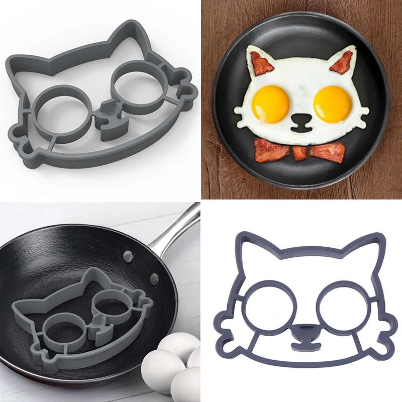 

Cute Cat Silicone Fried Egg Mold Food Grade Silicone Egg Mold Tools Cute Cat Egg Breakfast kitchen Egg Cooking Tools Mould