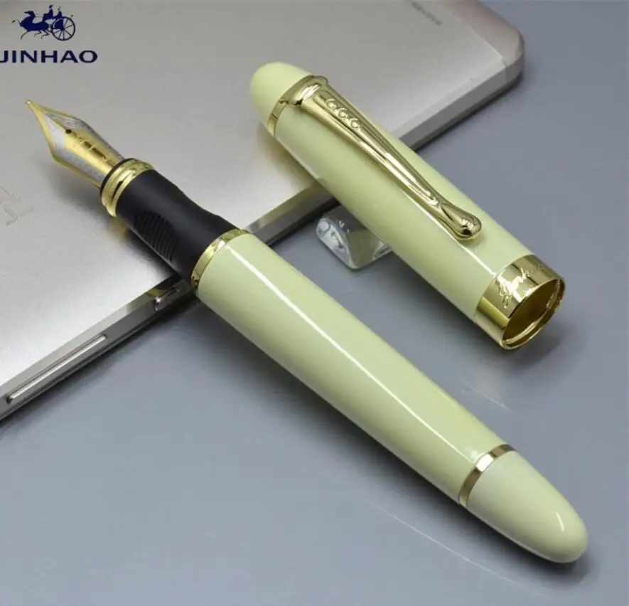 JINHAO X450 класса люкс 0,5 или 1,0 мм наконечник Металл Китайская каллиграфия перьевая ручка, канцелярские принадлежности для офиса, школьные принадлежности, бренд ручек молочного цвета - Цвет: 1 Milky white