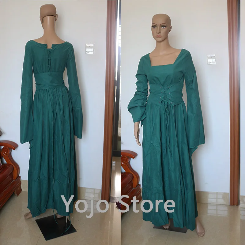 

New Women's Fashion Vintage Celtic Long Sleeve Medieval Dress Floor Length Renaissance Gothic Cosplay Halloween Costume Dress