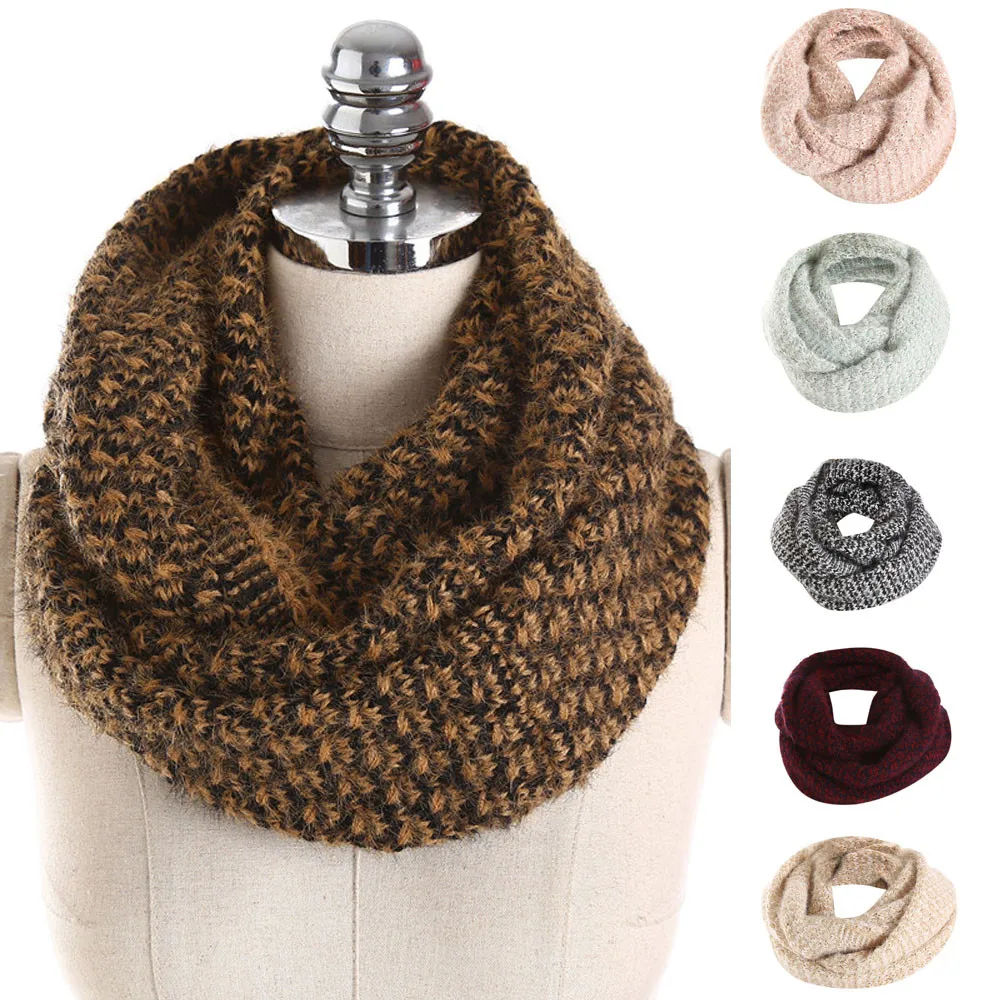 Warm Scarves Knitted Shawls Women Winter Scarf Knitting Collar Neck