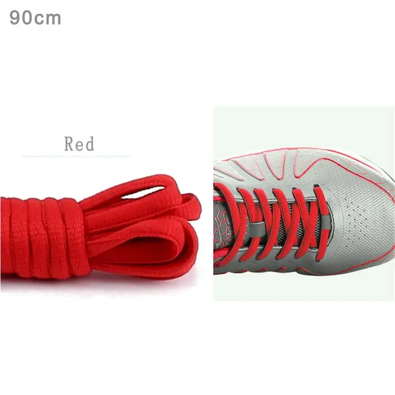 3" 48" 5" серый синий зеленый красный желтый белый черный плоский полукруглый холст шнурки для кроссовок беговые шнурки - Цвет: Красный